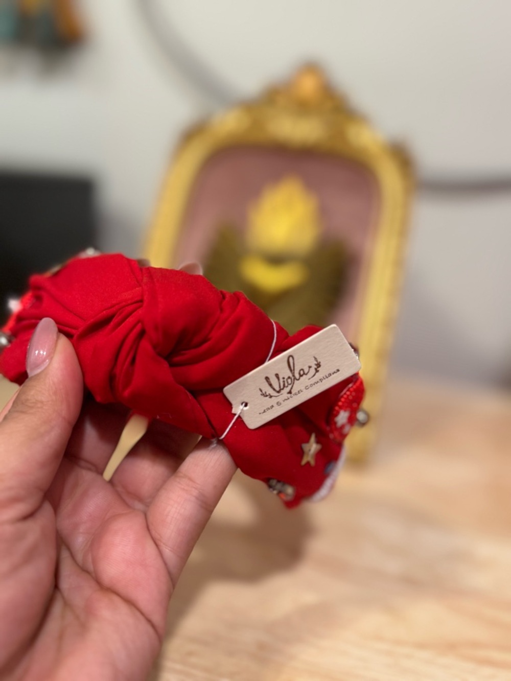 Baseball Red Embellished Headband